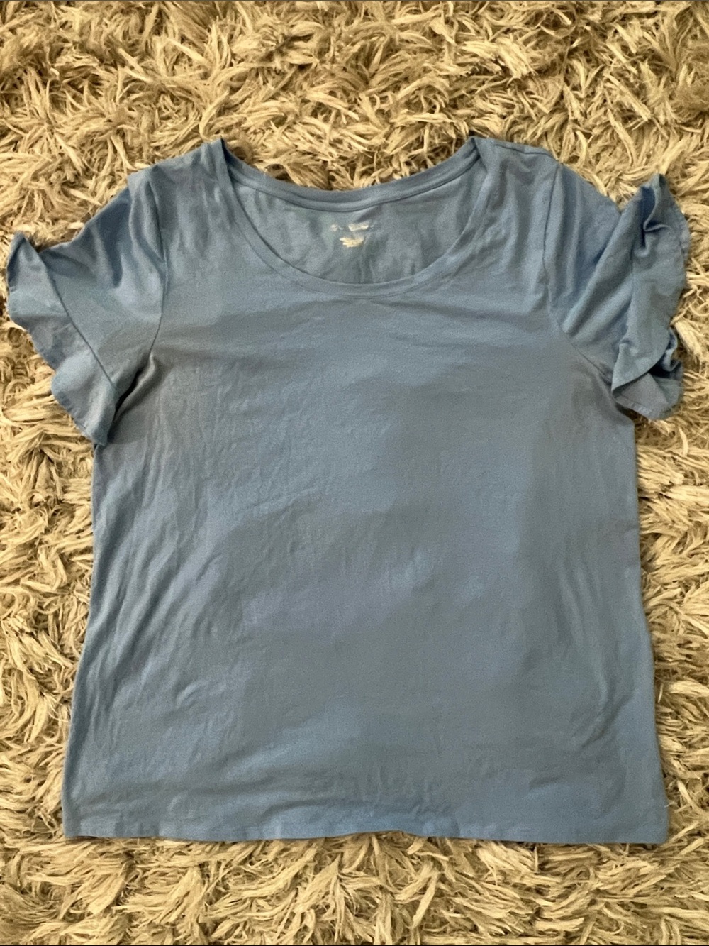 Lilly Pulitzer Blue Short Sleeve Ruffle-Sleeve Tee